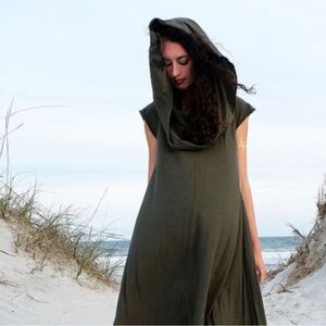 Gaia conceptions super cowl wanderer tunic hemp cotton m medium dress